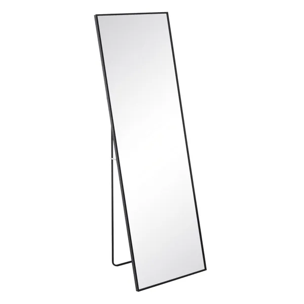 Laisvai stovintis veidrodis Juoda Aliuminis Stiklas 50 x 2,5 x 160 cm