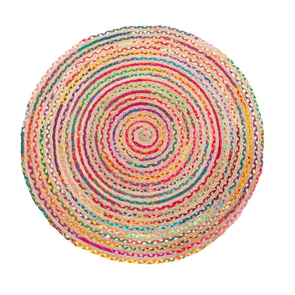 Paklājs 120 x 120 x 1 cm Daudzkrāsains Džuts