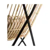 Armchair 76 x 76 x 87 cm Natural Black Natural Fibre