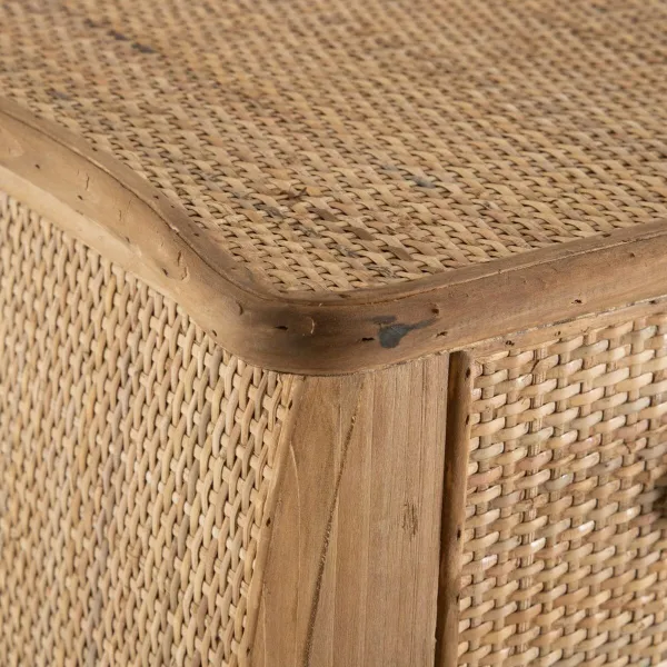 Sideboard RATÁN Natural Rattan Fir wood MDF Wood 91 x 36 x 80 cm