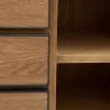 Sivupöytä SPIKE Musta Luonnollinen Puu Metalli Ash wood Puu MDF 90 x 36 x 115,5 cm