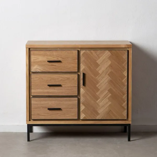 Vestibila galds ar atvilktnēm SPIKE 91 x 40 x 84,5 cm Dabisks Metāls Koks