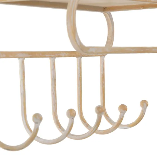 Lentyna 43 x 13 x 84 cm Natūralus Metalinis Balta