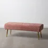 Банкетка 111 x 44 x 41,5 cm Синтетическая ткань Розовый Металл