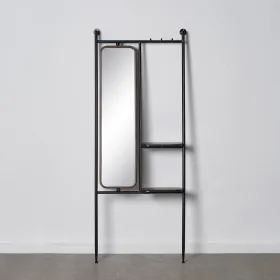 Вешалка 67 x 19 x 166,5 cm Стеклянный Чёрный Позолоченный Металл