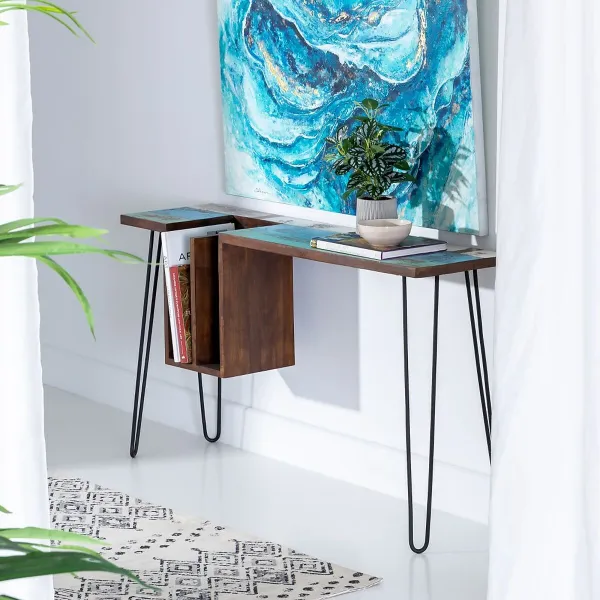 Pöytä 140 x 35 x 77 cm Metalli Puu