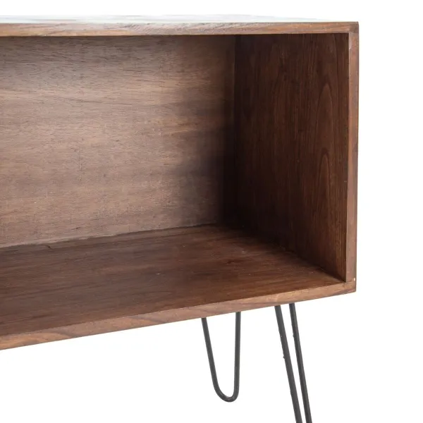 Sideboard Blue Brown Wood Metal Iron Mindi wood 120 x 40 x 80 cm
