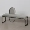 Банкетка 110 x 40 x 68 cm Синтетическая ткань Серый Металл