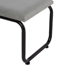 Taburete 110 x 40 x 68 cm Sintētiska Auduma Pelēks Metāls