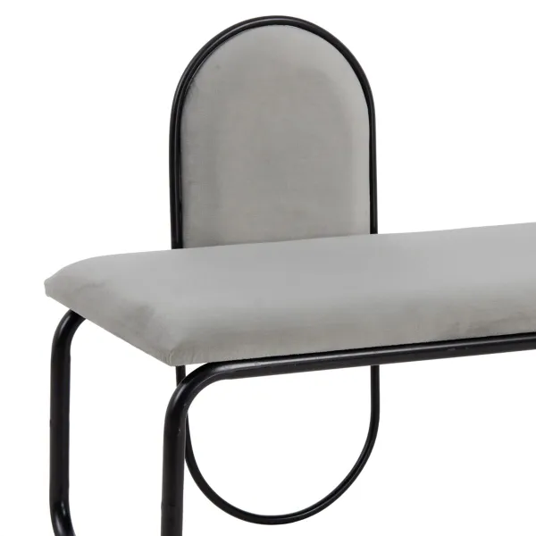 Taburetė 110 x 40 x 68 cm Sintetinis audinys Pilka Metalinis