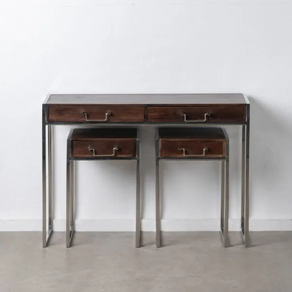 Kalustesetti Ruskea Hopeinen 114 x 40,6 x 81,3 cm
