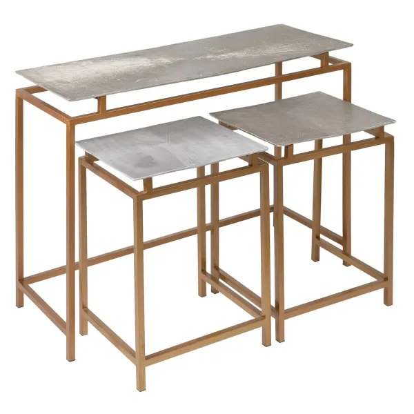 Set of furniture Golden Silver 109 x 38,1 x 78,7 cm