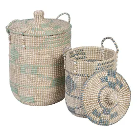 Korisetti Luonnollinen Harmaa Luonnonkuitu 38 x 38 x 58 cm (2 Kappaletta)