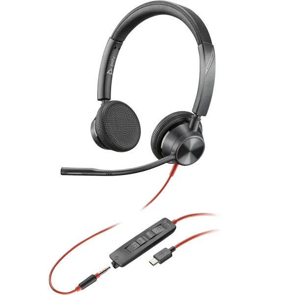 Austiņas ar Mikrofonu Poly Blackwire 3325 Melns
