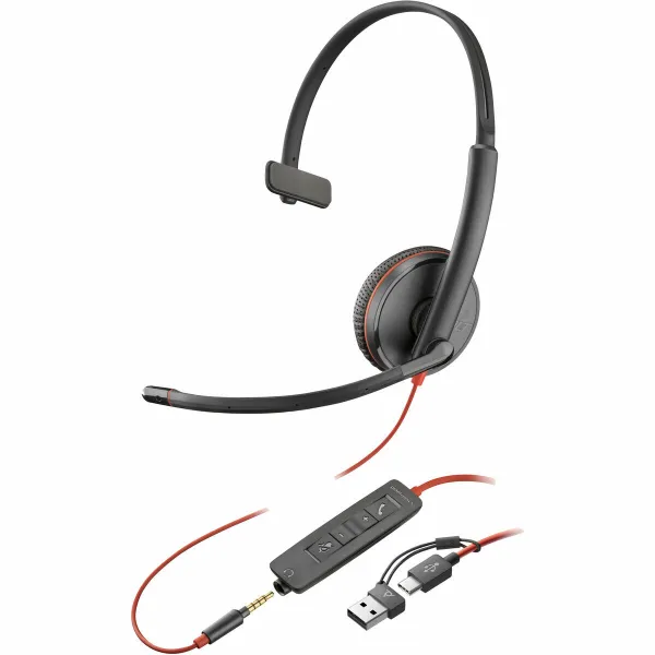 Ausinės su mikrofonu Poly Blackwire 3215 Juoda