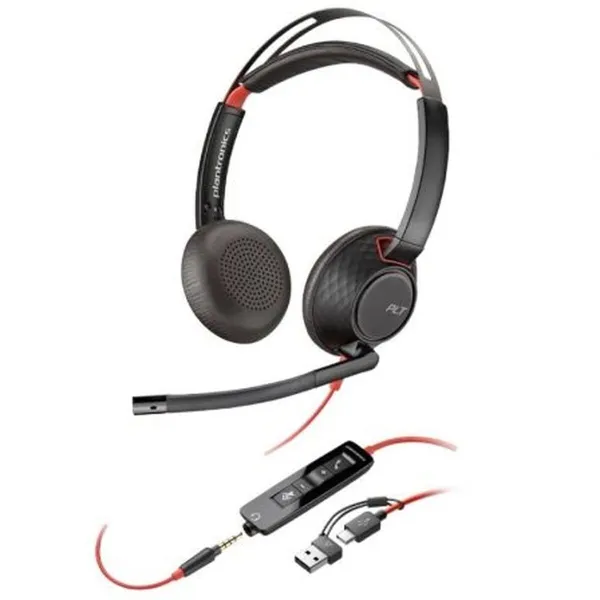 Austiņas ar Mikrofonu Poly Blackwire 5220 Melns