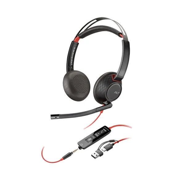 Austiņas ar Mikrofonu Poly Blackwire 5220 Melns