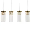 Kattolamppu 91 x 11 x 45 cm Kristalli Kullattu Metalli