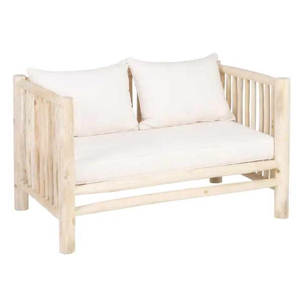Двухместный диван AKAR 131 x 80 x 77,5 cm Натуральный древесина тика