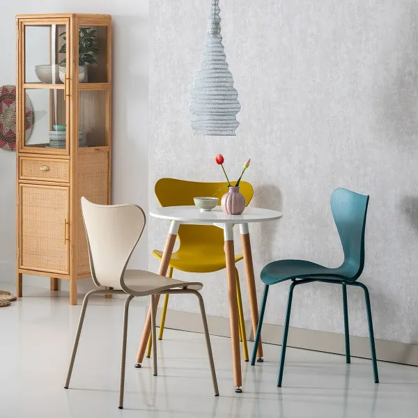 Обеденный стол Белый Деревянный MDF 60 x 60 x 74 cm