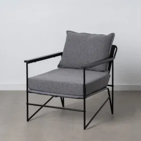Nojatuoli 69 x 79 x 82 cm Synteettinen kangas Harmaa Metalli