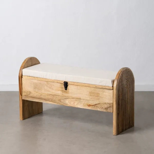 Сундук 100 x 35 x 56 cm Синтетическая ткань Деревянный