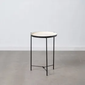 Side table 40,5 x 40,5 x 60,5 cm Black Cream Iron