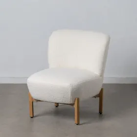 Nojatuoli 62 x 75 x 74 cm Synteettinen kangas Metalli Valkoinen