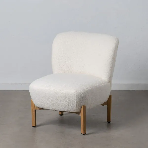 Nojatuoli 62 x 75 x 74 cm Synteettinen kangas Metalli Valkoinen