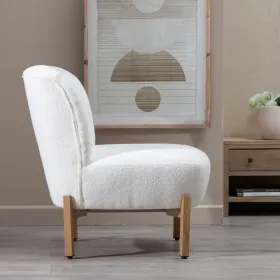 Nojatuoli 62 x 75 x 74 cm Synteettinen kangas Metalli Valkoinen