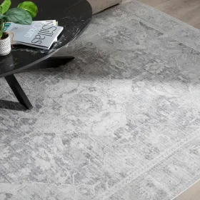 Matto 80 x 150 cm Harmaa Polyesteri Puuvilla