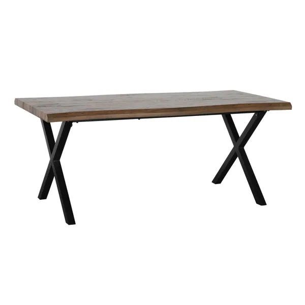 Ruokapöytä Musta Metalli Ruskea 180 x 90 x 75 cm DMF