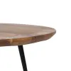 Set of 2 tables Black Natural Metal Iron Acacia 70 x 70 x 40 cm (2 Units)