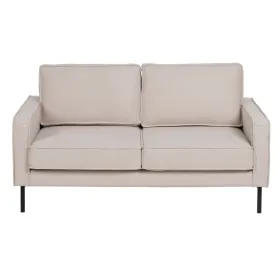 Sofa 163 x 87 x 90 cm Synthetic Fabric Beige Metal
