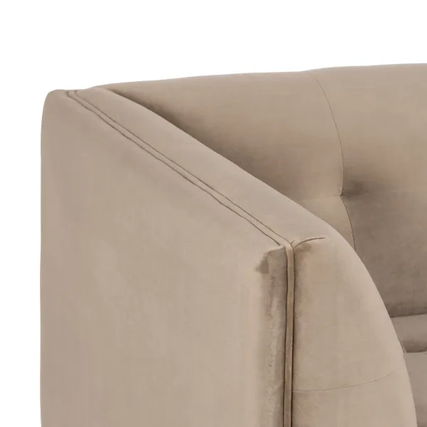 Sofa 156 x 81 x 72 cm Šampanas Sintetinis audinys Medžio Aksomas