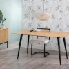 Pusdienu galds Dabisks Melns Koks Dzelzs 160 x 90 x 77 cm