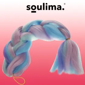 Sintētiskie mati ombre zili/violeti Soulima 21366