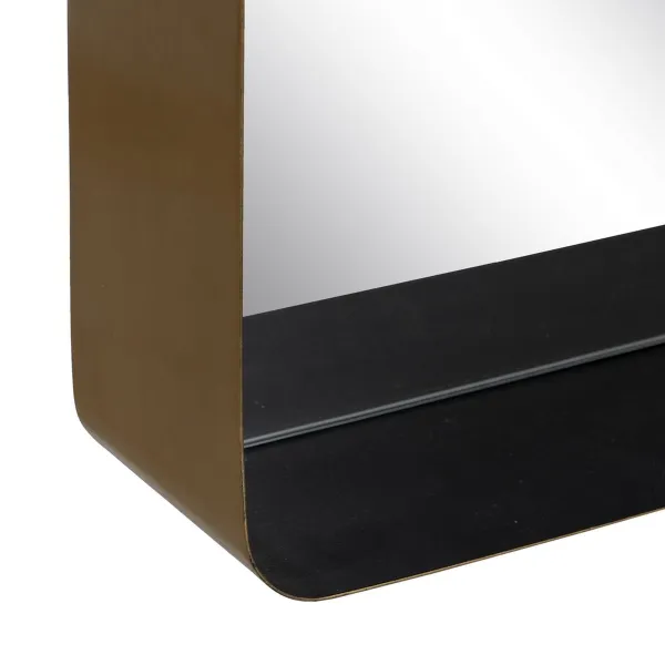 Настенное зеркало Чёрный Позолоченный 40 x 12 x 60 cm