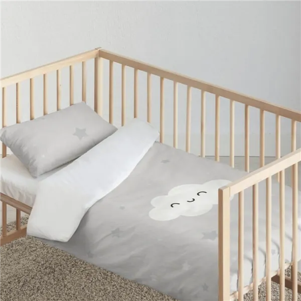 Cot Quilt Cover Kids&Cotton Werner Gris 100 x 120 cm