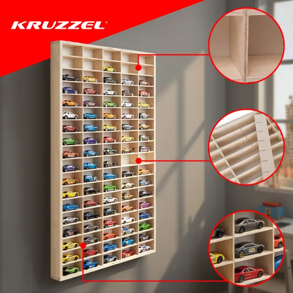 Puidust riiul autodele/vedrudele KRUZZEL 21997