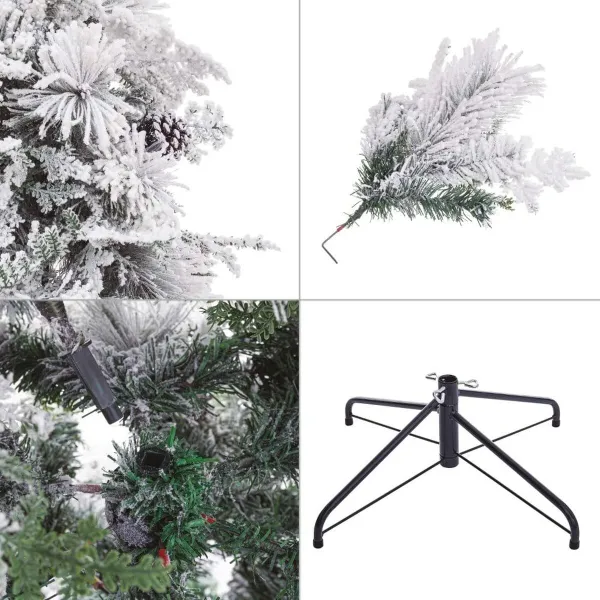 Joulupuu Valkoinen Vihreä PVC Metalli Polyetyleeni Lumisade 240 cm