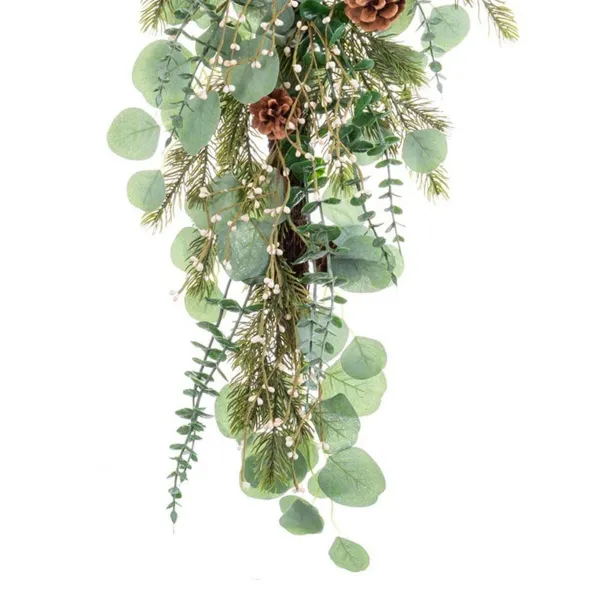 Durų pakabukas Žalia Natūralus Rotangas Plastmasinis Ananasai Kalėdos 71,12 cm 32 X 10 X 71,12 CM