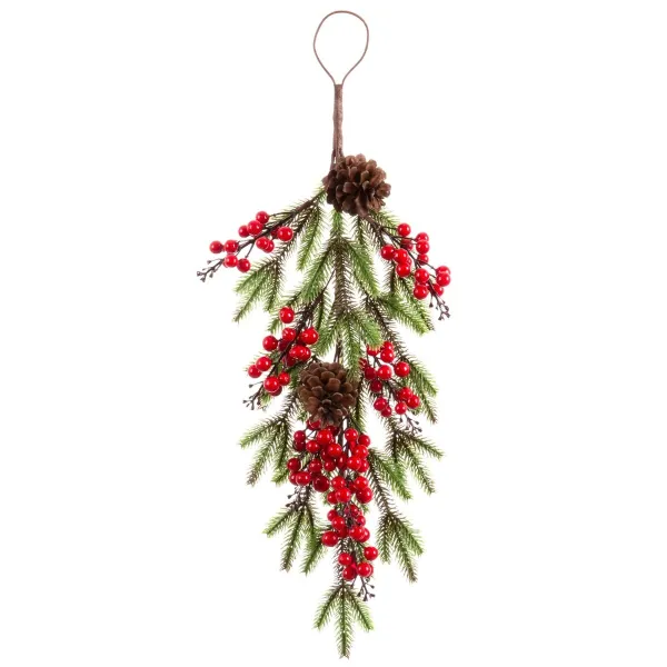 Door Hanger Red Multicolour Plastic Foam Pineapples Christmas 60 cm 33 x 10 x 60 cm