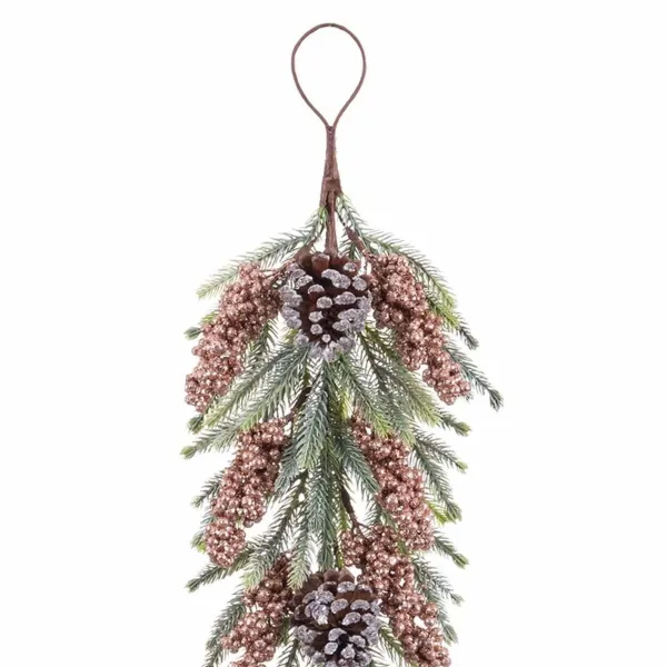 Door Hanger Multicolour Copper Plastic Pineapples Christmas 63 cm 20 X 9 X 63 CM