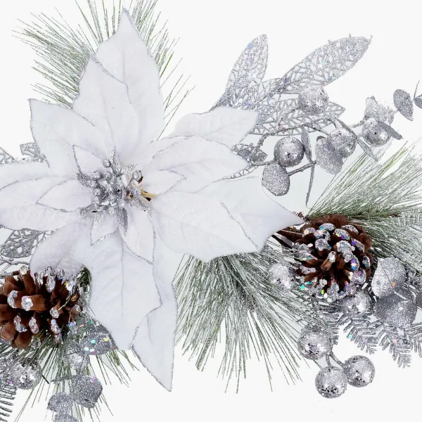 Oviripustin Valkoinen Hopeinen Muovinen Ananakset Joulu 73 cm 73 X 10 X 10 CM