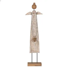 Новогоднее украшение Натуральный Древесина манго Ангел 22,5 x 9 x 84,5 cm