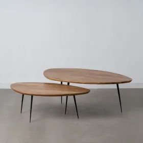 Set of 2 tables Black Natural 110 x 63 x 40 cm (2 Units)
