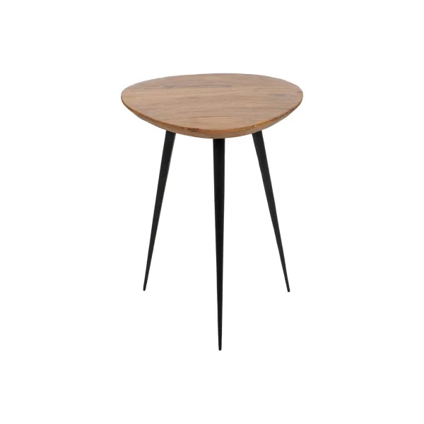 Set of 3 tables Black Natural Iron Acacia 86 x 81 x 43 cm (3 Units)