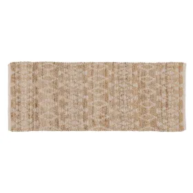 Carpet White Natural 60 % Cotton Jute 170 x 70 cm