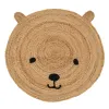 Carpet Beige 100 % Jute 100 x 100 cm